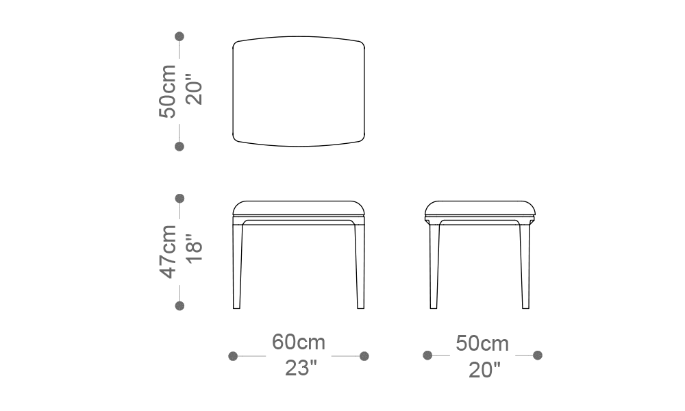 Image of the main dimensions of the product